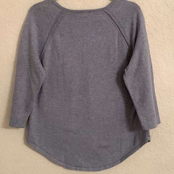 Jeanne Pierre Blue Cotton Top  Size M - Picture 2 of 7